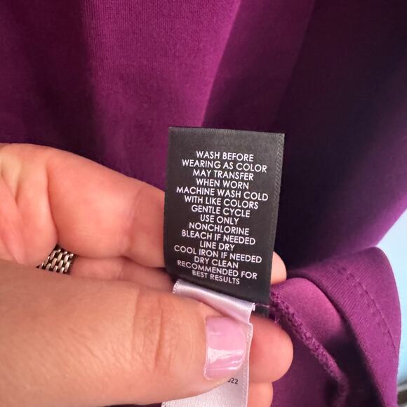 Torrid Midi Shift Dress Purple Boat Neck Pullover Side Slit Short Sleeve Sz 3X - Picture 5 of 6